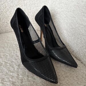 ALDO Black Mesh Pointed Heels